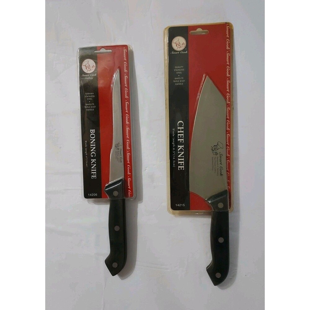 Smart Cook Kitchen Knife Set Of 2 - Boning Knife 6" - Chef Knife 6.5" - New